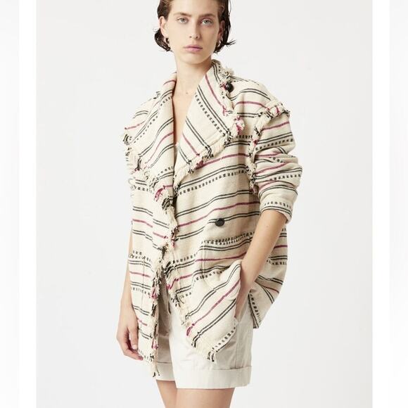 Isabel Marant Striped Jacket Coat - Picture 3 of 12